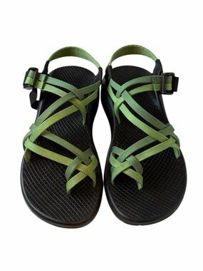 Chaco ZX/2 Classic Hiking Sandals Vibram Soles Green Two Tone Womens 6